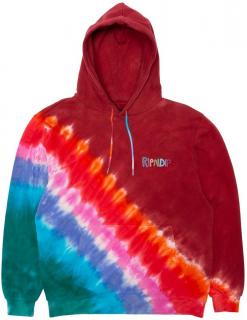 RIPNDIP - OG Prisma Embroidered Hoodie Red Tie Dye Veľkosť: L