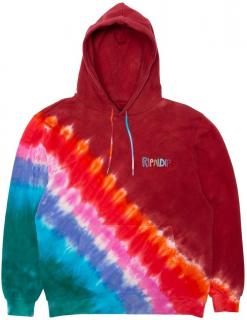 RIPNDIP - OG Prisma Embroidered Hoodie Red Tie Dye Veľkosť: XL