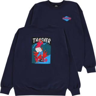 Thrasher x Parra - Trasher Hurricane Navy Crewneck Veľkosť: L