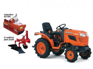 KUBOTA B1121 SET - traktor + rotavátor + pluh (&lt;b&gt;+ olejová náplň zdarma&lt;/b&gt;)