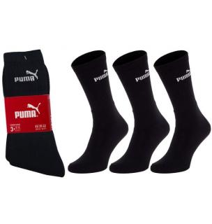 Bavlnené ponožky PUMA čierne (3ks), veľ. 35-38