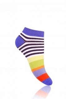 Dámske bavlnené ponožky farebné prúžky, veľ. 35-37