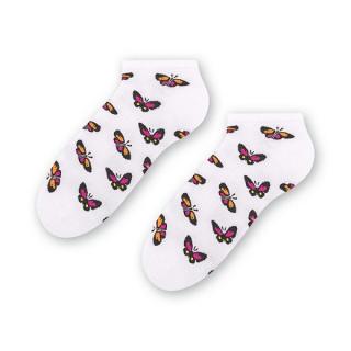 Dámske letné ponožky členkové, s motívom motýlik, veľ. 35-37