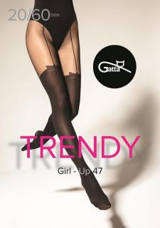 Dámske pančuchy GATTA Trendy Girl-Up 47 (20/60 DEN) 4-L, Nero