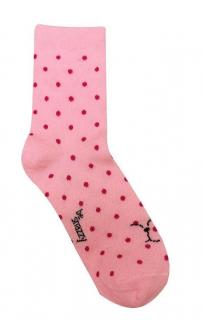 Dámske ponožky ružové s bodkami, veľ. 39-41