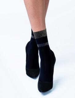 Dámske silonkové ponožky KNITTEX Beatrice 40 DEN UNI, Nero lurex