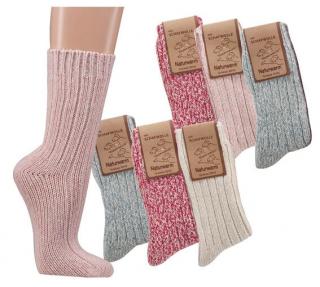 Dámske vlnené ponožky červené, veľ. 35-38