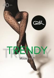 Dámske vzorované pančuchy Gatta Trendy Modern 07 (40 DEN), 3-M, Nero