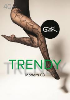 Dámske vzorované pančuchy Gatta Trendy Modern 08 (40 DEN), 4-L, Nero