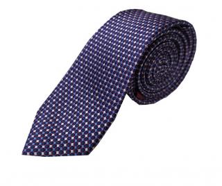 Pánska kravata tmavo modrá so vzorom