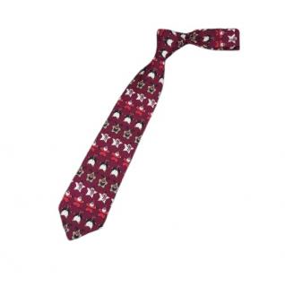 Pánska vianočná kravata, bordová s hviezdičkami