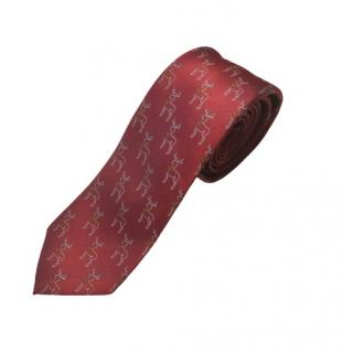 Pánska vianočná kravata, bordová so sobom