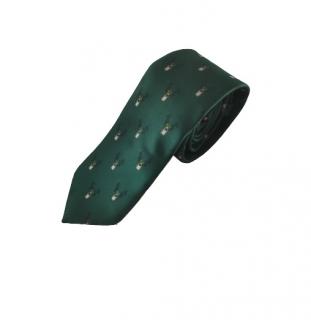 Pánska vianočná kravata, tmavo zelená so sobom