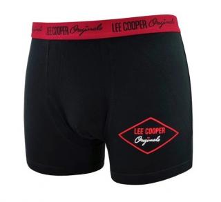 Pánske bavlnené boxerky Lee Cooper čierne s červenou, veľ. L