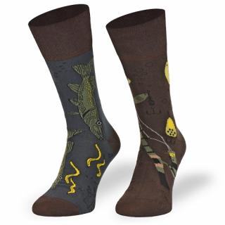 Pánske ponožky hnedé / zelené - Rybár, veľ. 39-42