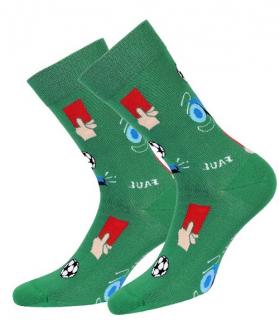 Pánske ponožky zelené - futbal / faul, veľ. 45-47