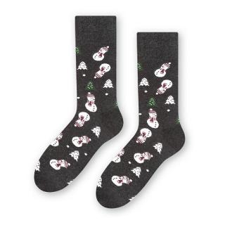 Pánske vianočné ponožky Snehuliak sivé veľ. 41-43