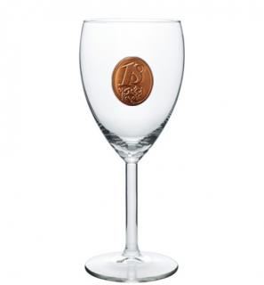 18 rokov Pohár na víno  kovová etiketa (Degustačný pohár)