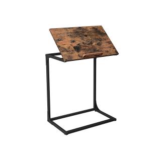 Odkladací stolík Londo, Rustikálna hnedá / Čierna  Odkladací stolík, písací stôl, stolík na notebook s nastaviteľnou plochou, stolík k pohovke,…