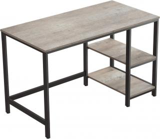 Počítačový stôl Flora, Béžová sivá  Písací stôl, počítačový stôl, kancelársky stôl, s 2 priehradkami na pravej alebo ľavej strane, do kancelárie či…