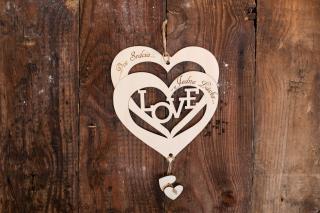 Dve srdcia a jedna láska #Drevené srdiečko#