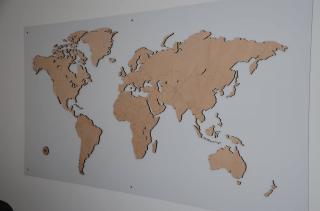 Mapa SVETA Materiál: Buk #Drevená mapa Sveta#