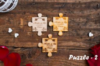 Svadobné magnetky-Puzzle Názov: Puzzle, Vzor: 2 Svadobné magnetky-Puzzle