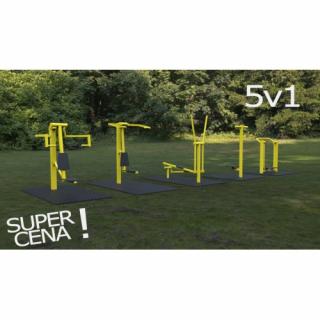 Outdoor fitness zariadenia 5 v 1 akciový set