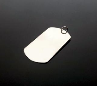 Strieborný vojenský prívesok DOG TAG (vhodný na gravírovanie )