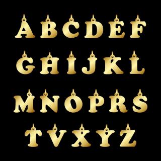 Zlatý prívesok písmeno - abeceda (Zlatý prívesok písmeno - iniciál)