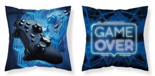 DETEXPOL Obliečka na vankúšik Game Over blue micro  Polyester, 40/40 cm