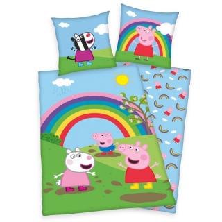 HERDING Obliečky Peppa Pig dúha  Bavlna, 140/200, 70/90 cm