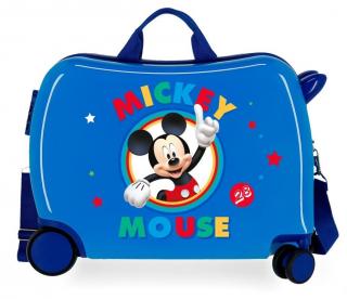 JOUMMABAGS Detský kufrík na kolieskach Mickey Circle Blue MAXI ABS plast, 50x38x20 cm, objem 34 l
