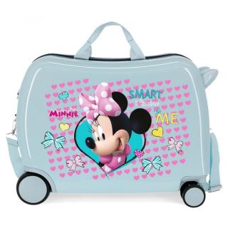 JOUMMABAGS Detský kufrík na kolieskach Minnie Enjoy Blue MAXI ABS plast, 50x38x20 cm, objem 34 l