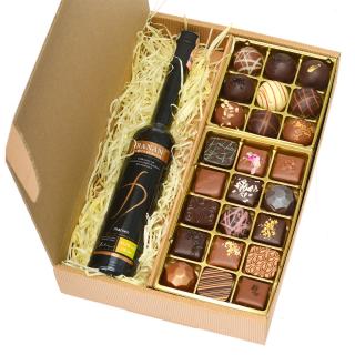 DP chocolate Darčekový box Pralinky 450g & Destilát Marsen 100ml