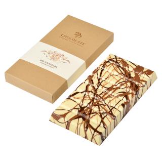 DP chocolate Tabuľková čokoláda ART (600g) biela s hrozienkami a arašidami