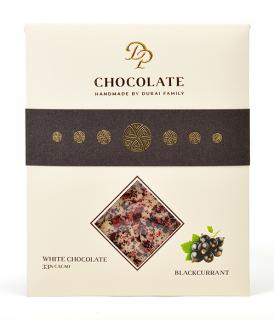 DP chocolate Tabuľková čokoláda Basic biela s čiernymi ríbezľami (70g)
