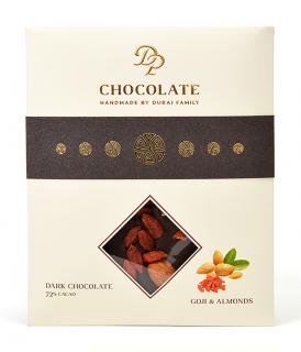 DP chocolate Tabuľková čokoláda Basic horká s goji a mandľami (70g)