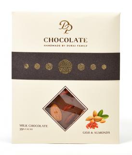 DP chocolate Tabuľková čokoláda Basic mliečna s goji a mandľami (70g)