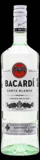 Bacardi Carta Blanca 37,5% 1 l (čistá fľaša)