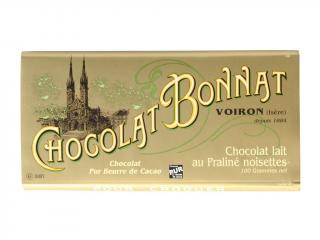 Čokoláda Bonnat Mliečna s lískovorieškovým praliné 55%, 100g