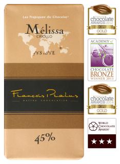 Čokoláda Francois Pralus Mélissa 45%, 100g