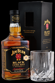 Jim Beam Black Extra Aged + 1 Pohár 43% 0.7l