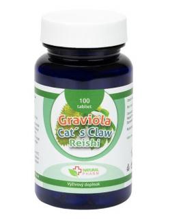 Natural Pharm Graviola + Cat´s Claw /Mačací pazúr/ + Reishi tablety 100 ks