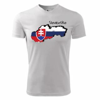 Funkčné tričko Slovensko Veľkosť: XXL, Farba: Biela