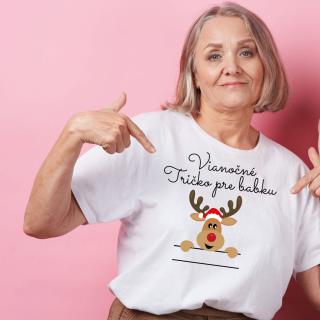 Vianočné tričko pre babku sob Veľkosť: XL, Farba: Biela