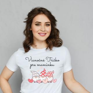 Vianočné tričko pre maminku trpaslíci Veľkosť: XL, Farba: Biela