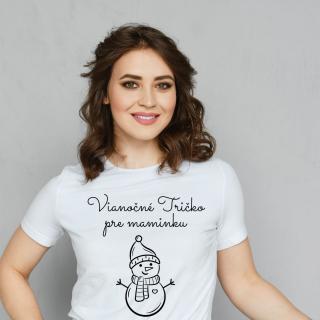 Vianočné tričko pre mamu snehuliak Veľkosť: L, Farba: Biela