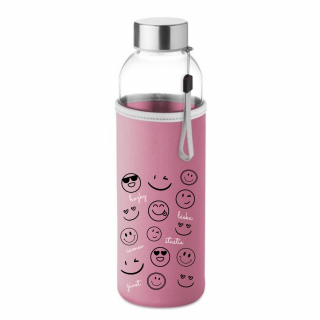 Vtipná Eko fľaša smajlík Farba: Ružová
