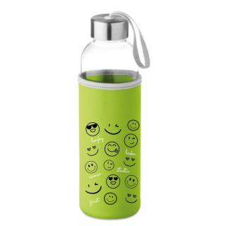 Vtipná Eko fľaša smajlík Farba: Zelená